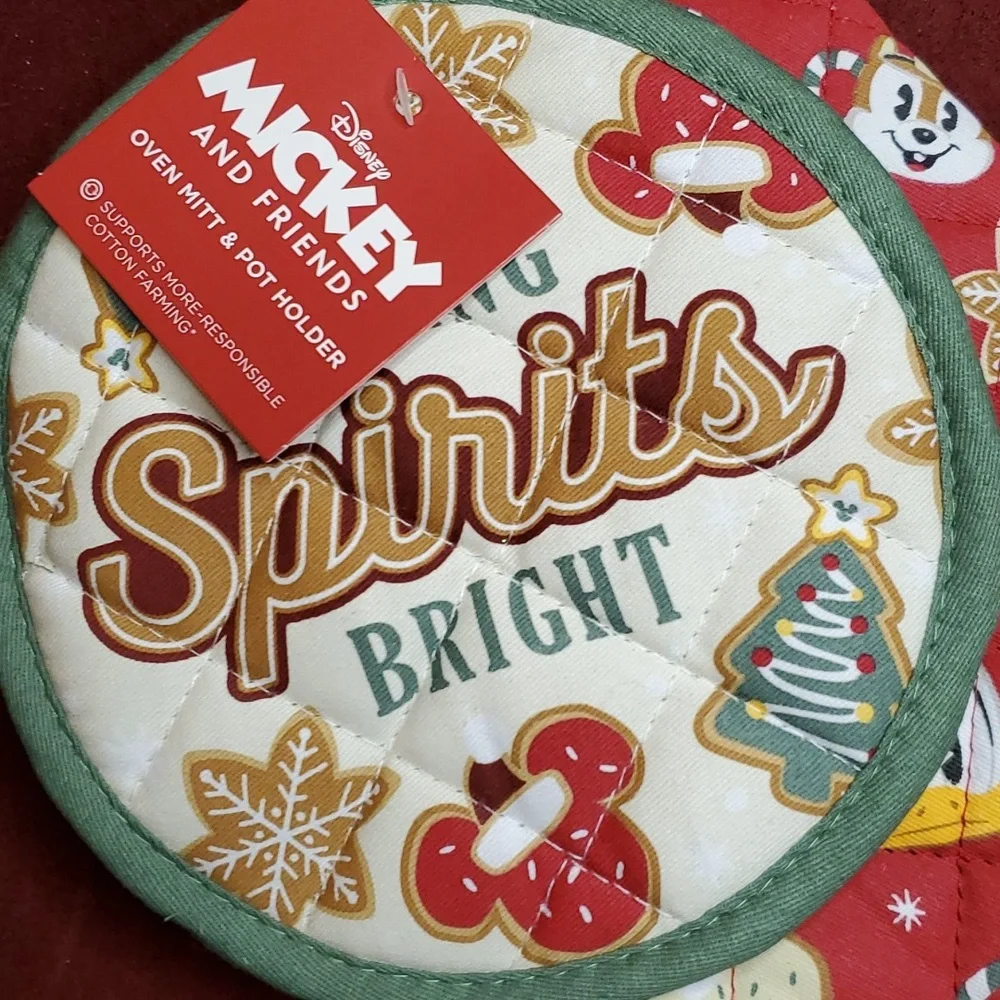 Mickey Mouse Holiday Oven Mitt Set‎ - Red